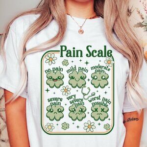 Nurse St Patricks Day Shirt, Pain Scale Shirt, Groovy Shamrock Tee